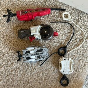 Beyblade Lot Bayblades Launchers and  Parts Preowned Condition